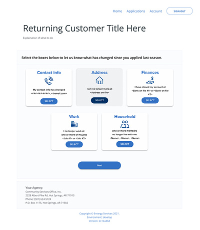 LIHEAP Returning Customer Feature