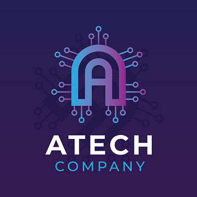 Atech logo(Unused) branding design graphic design gridlogo letter lettering logo techlogo technologylogo