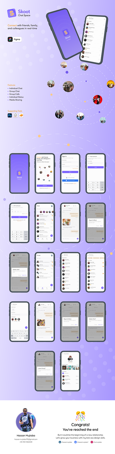 Skoot - Chat Mobile Application Design app branding design graphic design illustration information architecture ios app design ios design logo ui ux