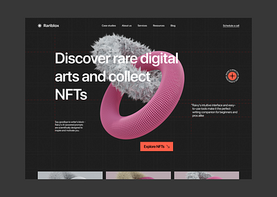 NFT website - Hero section blockchain branding defi design illustration logo ui uiux web3 website