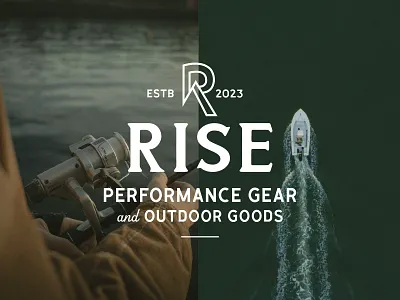 Rise Performance Gear branding design fishing brand graphic design illustrator logo marketing outdoor outdoor brand outdoor logo performance gear rise sports sports brand typography