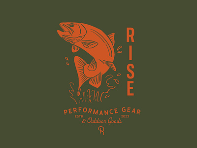 Rise Illustrations brand extension branding camping color design fish fishing fishing brand graphic design illustration illustrator marketing minimalistic outdoor brand outdoor shirt design outdoor sports outdoors outside sports brand t shirt design