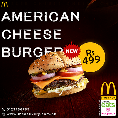AMERICAN CHEESE BURGER ad advertising brand branding burger cheeseburger design digitalart food graphic design motion graphics poster tasty