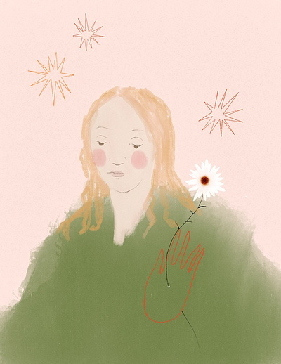A Single Daisy illustration