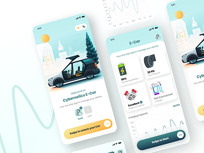 Electronic Vehicle management App app design mobile redesign typography ui ux