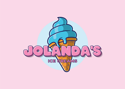 Jolanda's Ice Creams Logo advertising branding consumer goods design design graphic design ice cream brand ice cream logo label design logo design packaging design vector
