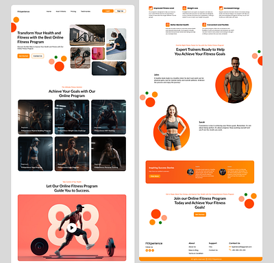 Fitness Landing Page design fitness landing page ui ux vector website design
