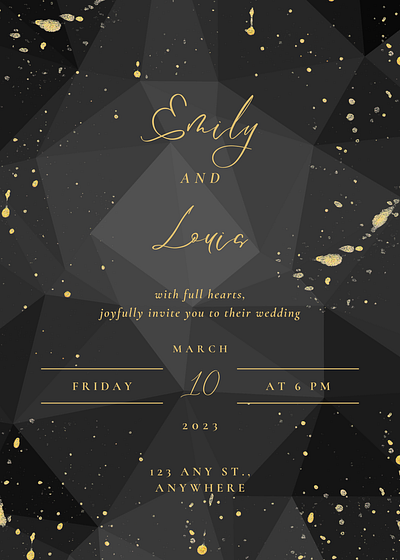 Printable Luxurious Wedding Invitation Template canva design digital invitation graphic design invitations luxurious wedding wedding invitation