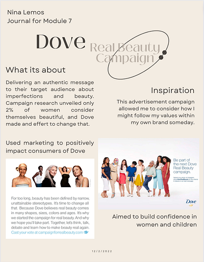 Infographic for Dove Campaign graphic design