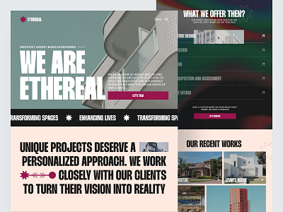 ETHEREAL - Architect Agency Landing Page agency architect architecture building construction landing page property real estate ui ui design uiux web design