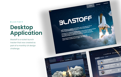 Blastoff - Desktop Application to track Rocket Launches competitive analysis mini case study rocket launch app ui ux design