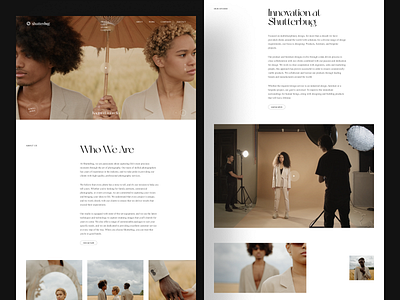 Shutterbug - Studio Agency Website agency beauty clean landing landingpage layout modern photo photostudio slab slabdsgn studio ui uiux uiuxdesign unique ux website