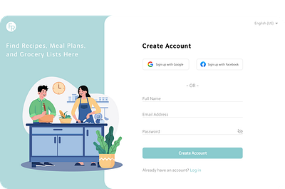 Daily UI - Signup dailyui design mealprep recipes ui ux