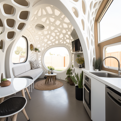 3D Printed tiny home - Concept 3d print arch viz architectural render architecture concept design design digital illustration graphic design illustration tiny home