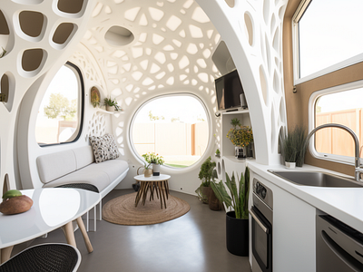 3D Printed tiny home - Concept 3d print arch viz architectural render architecture concept design design digital illustration graphic design illustration tiny home