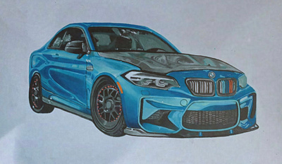 Car Drawing, Marker on Paper, 2020 illustration