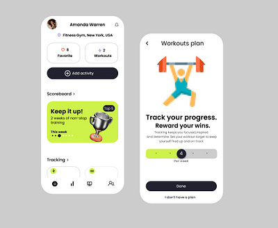 UI/UX replica Workout mobile app app design ux