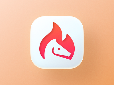 Fire horse! app brand branding design figma fire flame gradient horse icon illustration ios ipados knight logo macos saas