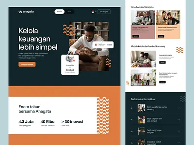 Anagata - Finance landing page (Full Page) banking desktop exploration fintech full page landing page layout minimalist pattern saving web finance website