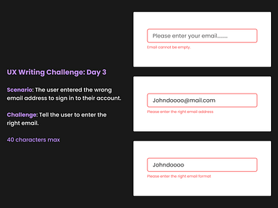 UX Writing Challenge: Day 3 app copy design email ui ux uxwriting