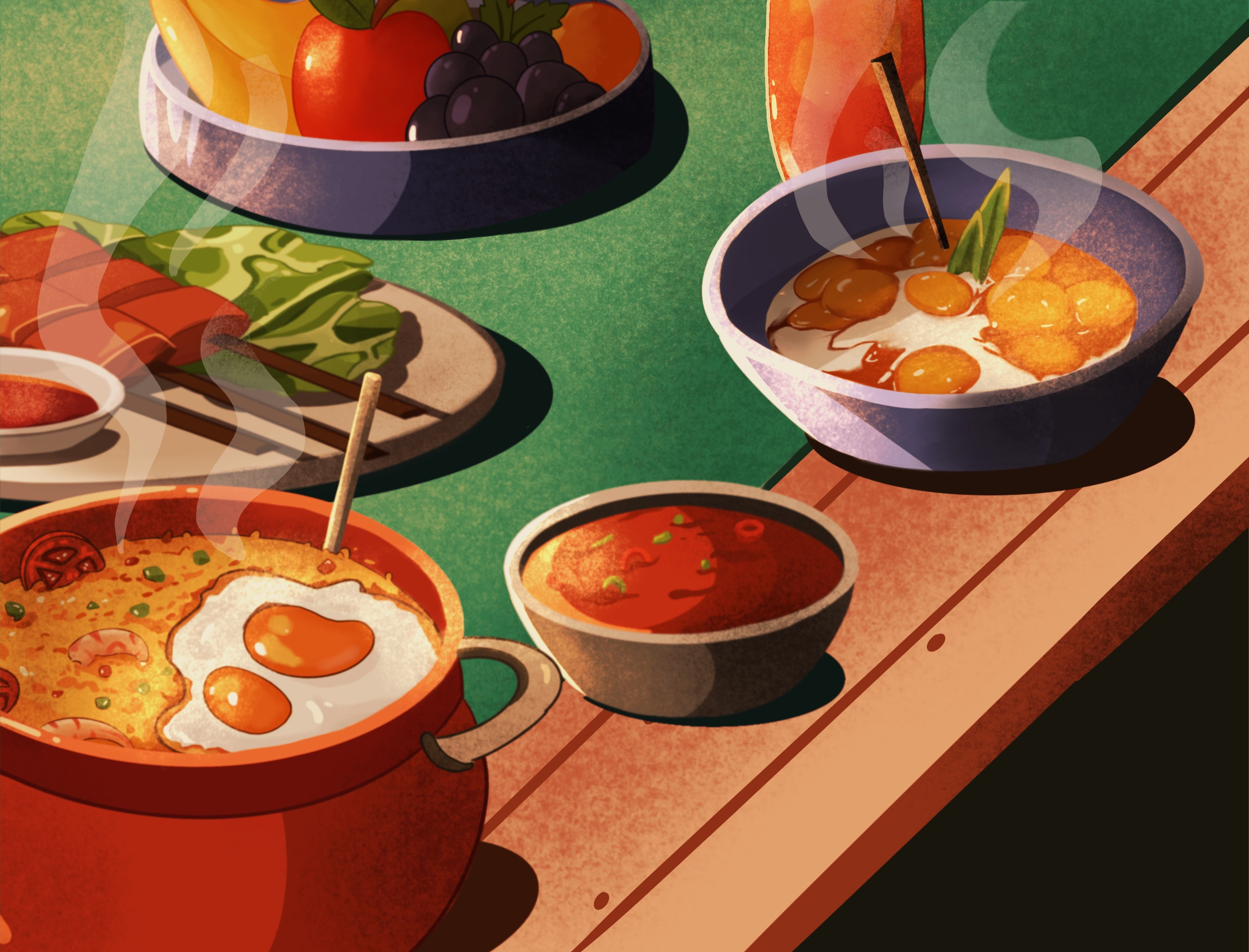 Happy Iftar! - Indonesian Local Food Illustration clean colorful food food illustration graphic design illustration illustrator ramadhan tasty vibrant