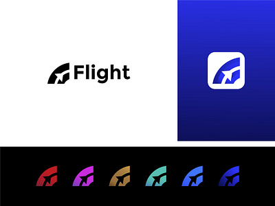 F Flight logo agency aircraft airways aviation branding branding logo business logo f flight logo gradient graphic design logo designer modern logo monogram negative space rocket travel