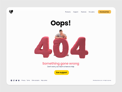 404 error page 3d illustration 3d blender branding character design error illustration minimal page person stock ui vectopus web website