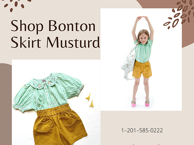 Shop Bonton Skirt Musturd - Tinyapple