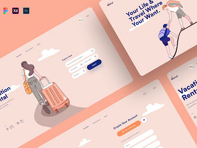 Motral – Header Traveling Landing page app home page home screen homepage interface ios landing landing page landingpage mobile page site ui uidesign uiux ux web web page webdesign website