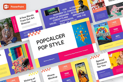 POPCALCER - Creative Powerpoint Template abstract annual business clean corporate download google slides keynote pitch pitch deck powerpoint powerpoint template pptx presentation presentation template professional slides template ui web