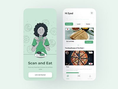 Food scanner UI Design: Clean Interface: Simplified UX 3d adobe animation app branding design figma graphic design illustration logo motion graphics ui ux vector