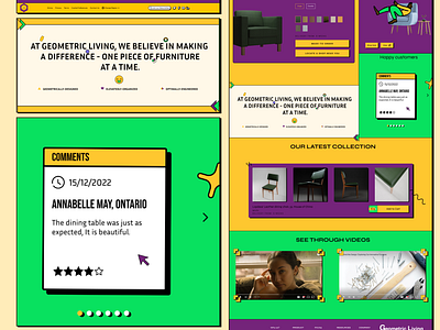 Geometric living website landing page figma landing page neo brutalism ui uiux