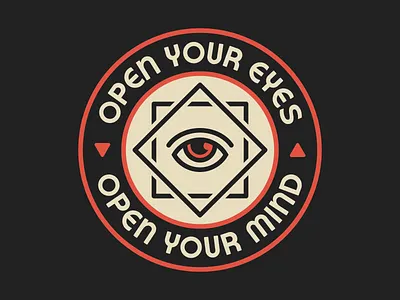 Open Your Eyes // Open Your Mind badge design graphic design illustration logo vector