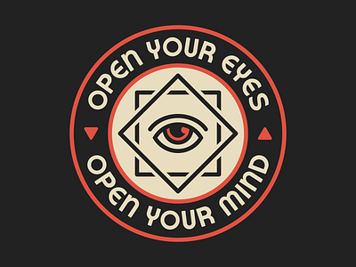 Open Your Eyes // Open Your Mind badge design graphic design illustration logo vector