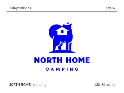 NORTH HOME animal blue branding camping fox home house negative space north