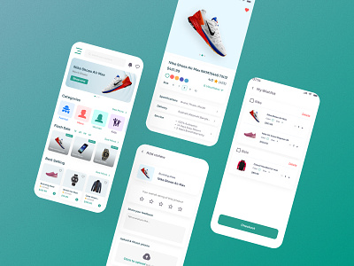 User Friendly & Feature Packed e-commerce App UI app app ui appication cart cart design commerce design ecom ecommerce ecommerce product page interface ios layout product page product page ui shoes shopping ui uiux ux