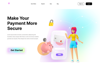 Landing page design illustration ui ux