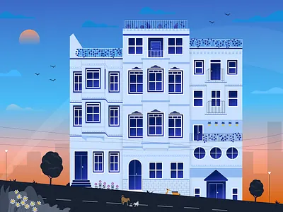 Urban landscape animation app branding design graphic design illustration logo ui ux vector
