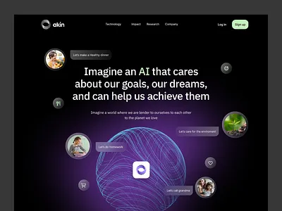 Akin Website ai blue branding dark dark mode hero home homepage landingpage website
