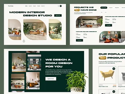 Modern Furniture Shop clean creative decoration design e commerce furniture homedecor landing page minimal online market online shop store template ui ux website wood