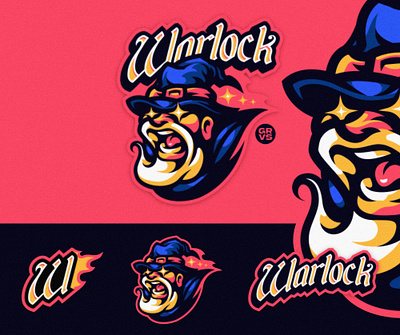 Warlock Mascot logo artwork bold branding design esport gaming graphic illustration logo magic mascot print spell sport warlock wizard