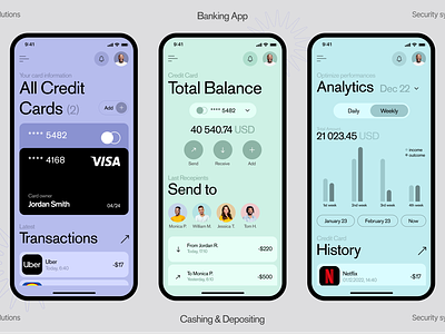 Banking App analytics balance bank banking clean credit expends finance financial app minimal mobile mobile app money saas security startup transaction ui ux wallet webdesign