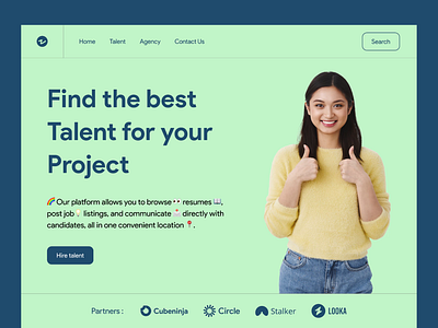 Talent Finder Website agency animation branding design fashion flat freelancer graphic design illustration typography ui ux vector web website