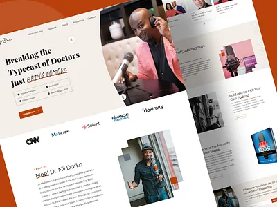 Doctor Podcast Personal Website Design app design doctor homepage landing page personal podcast ui ux website