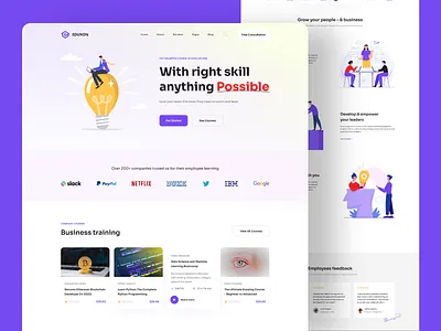 Eduxon Homepage V1- Upskills Companies and teams app branding course design edtech education homepage illustration landing page learning logo online ui ux website