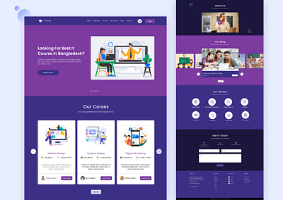 Education landing page design amazing business career courses cre creative design education english knowledge learn learning students success support teacher technology training ui university