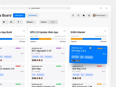 Work Management Dashboard aha app business clean dashboard interaction jira kanban board monday productivity project management saas dashboard task manager trello ui ui dashboard ui kit ux web app workflow