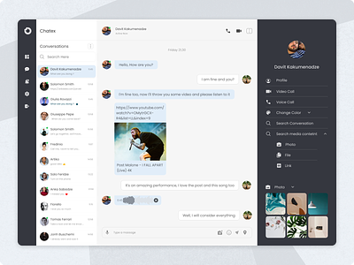 Messenger App Dashboard app chat dashboard design messenger ui ux