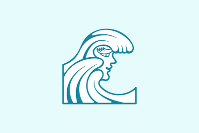 Beauty Wave Logo apparellogo beauty logo logoforsale ocean wave