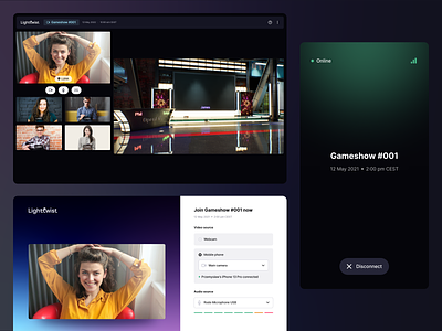 LightTwist 1.0 — Participant clean guest interface live participant product product design studio tonik ui user video videochat web